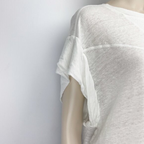 IRO Spring Drop Shoulder Oversized Semi-sheer Crewneck Cotton Blend T-Shirt XS/S - Picture 5 of 6